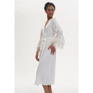 NWT RYA Collection Womens Size XL Ivory Belted Swan Robe Bridal/Honeymoon